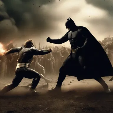 The epic battle scene in the movie reached its apogee when the protagonist vanquished the villain and saved the world.