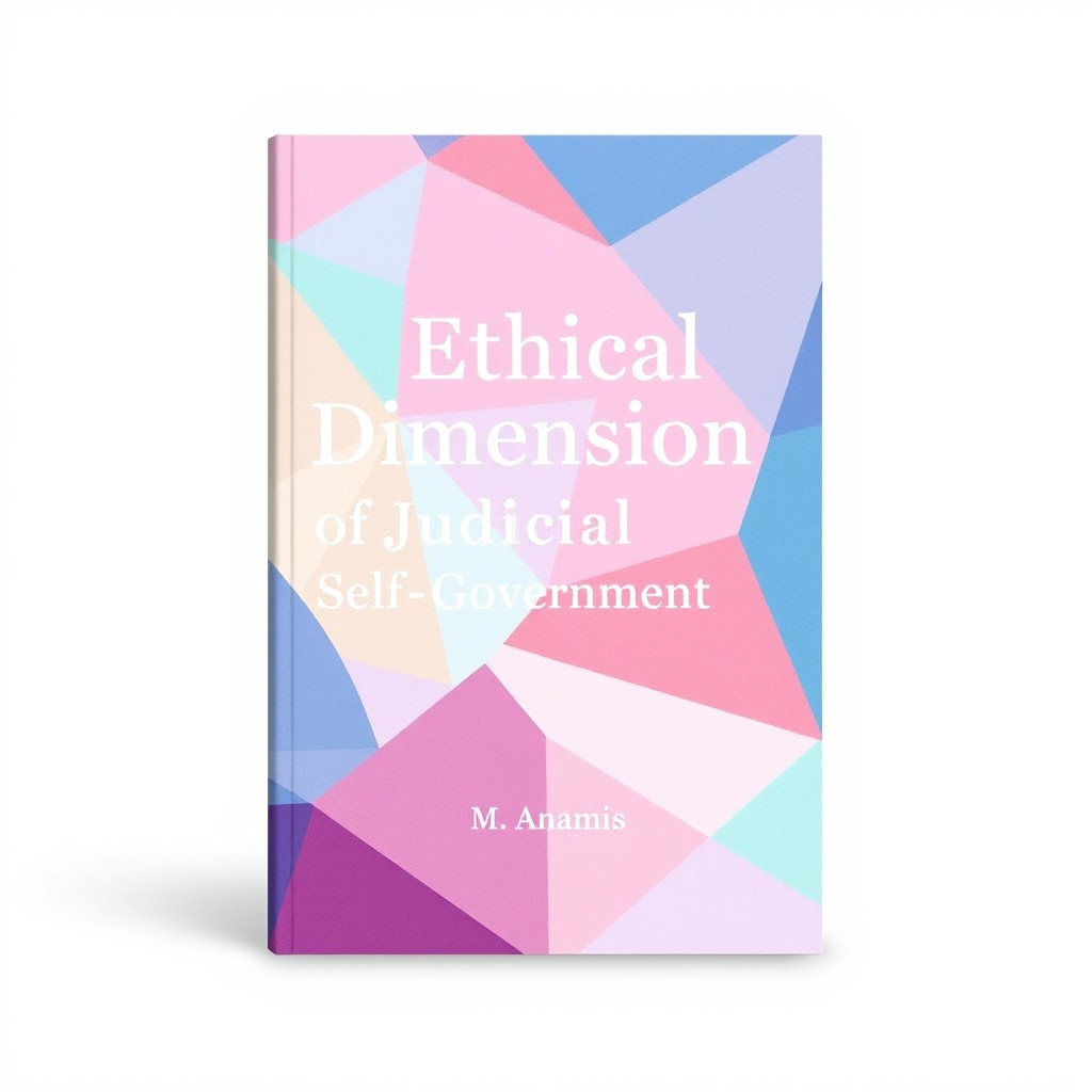 An abstract geometric book cover design for the title "Ethical Dimension of Judicial Self-Government" featuring a stunning array of soft pastel colors