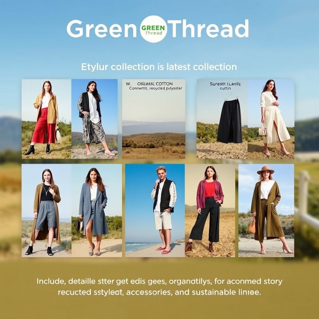 A carousel post showcasing multiple fashionable outfits from GreenThread’s latest collection