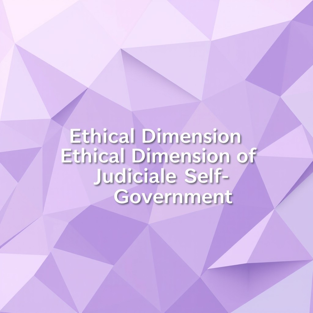An abstract geometric book cover design for the title "Ethical Dimension of Judicial Self-Government" featuring a soft pastel lavender color palette