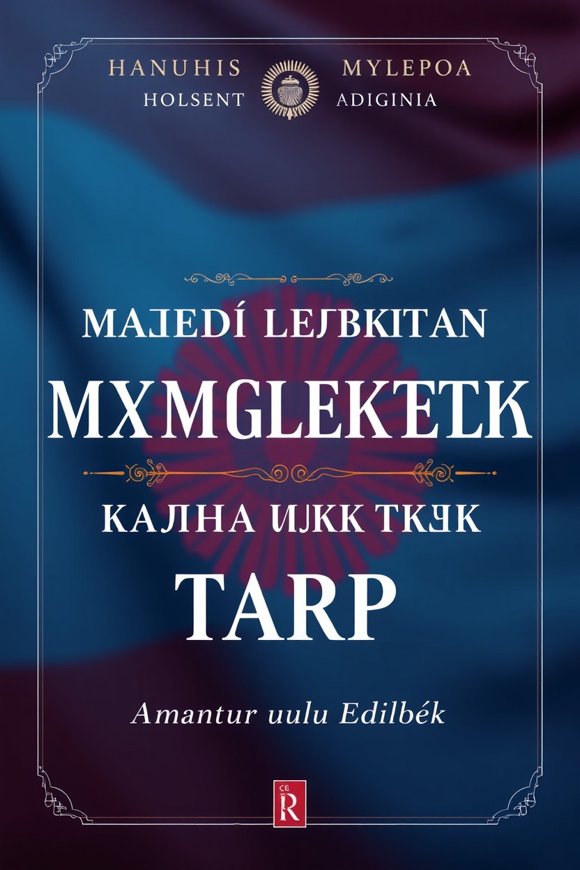 A book cover design for a historical text titled 'Кыргыз Республикасының мамлекет жана укук тарыхы' by Amantur uulu Edilbek
