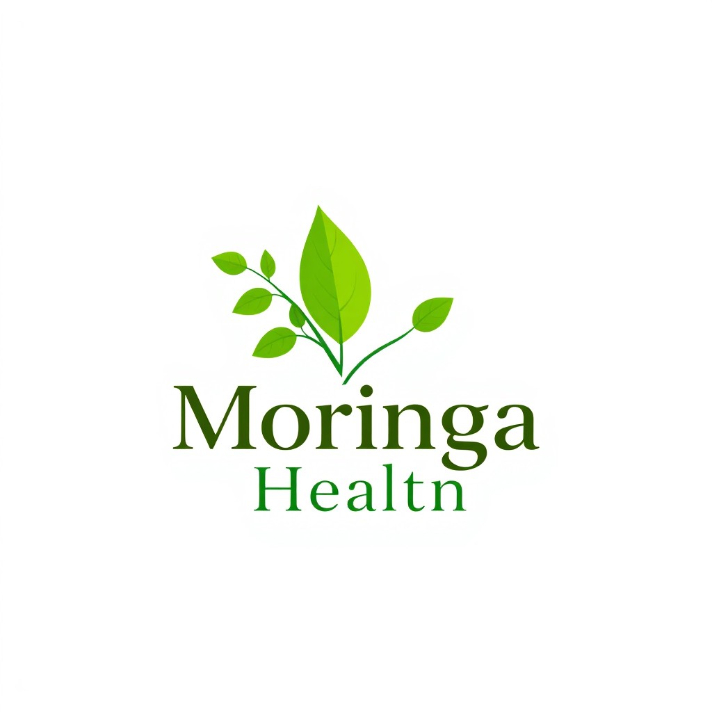 A modern and elegant logo design featuring the moringa plant