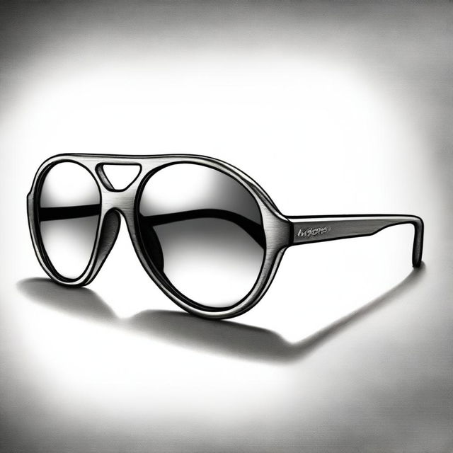 A different, high-quality pencil drawing of a pair of stylish sunglasses