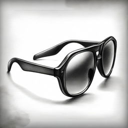 A different, high-quality pencil drawing of a pair of stylish sunglasses