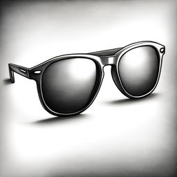 A different, high-quality pencil drawing of a pair of stylish sunglasses