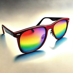 A different, high-quality coloured pencil drawing of a pair of trendy sunglasses