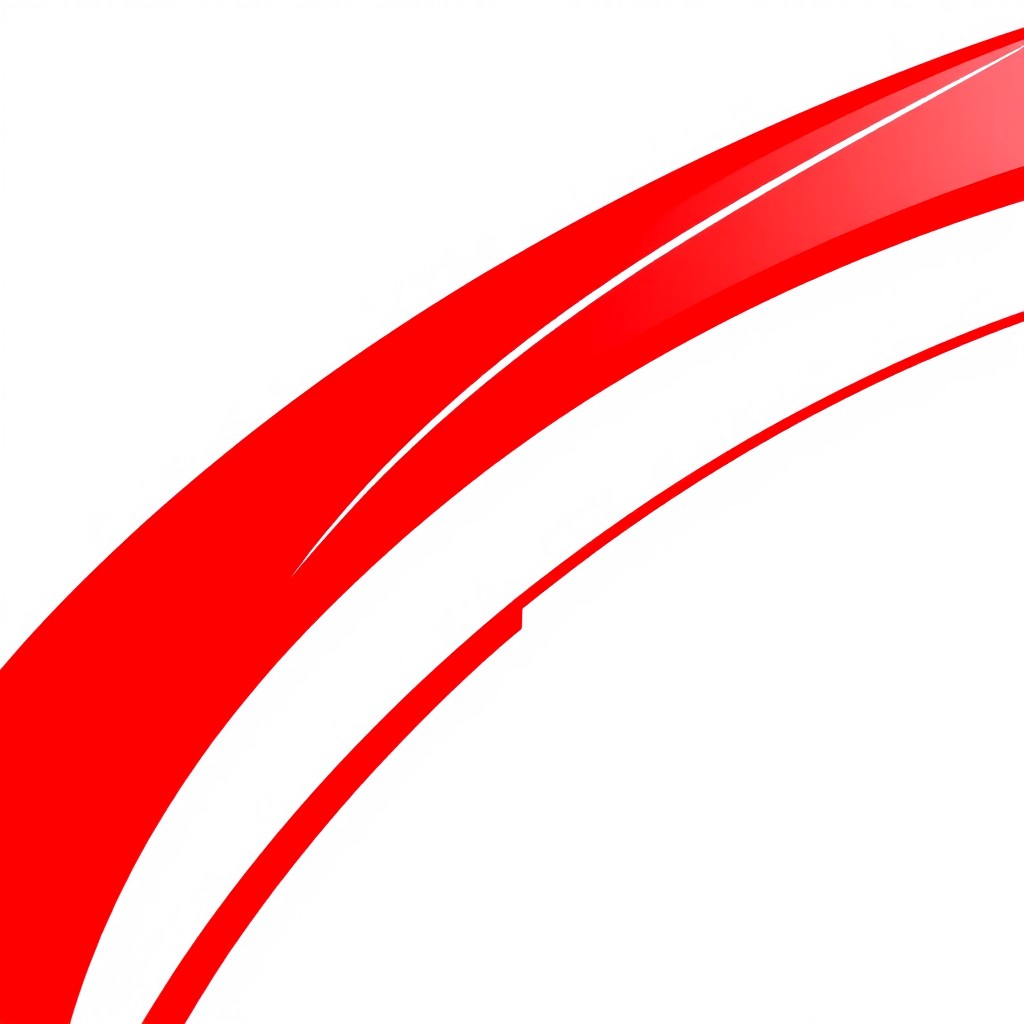 A vibrant red racing stripe with a sleek and dynamic design, featuring smooth curves and sharp angles, set against a contrasting background that enhances the racing aesthetic