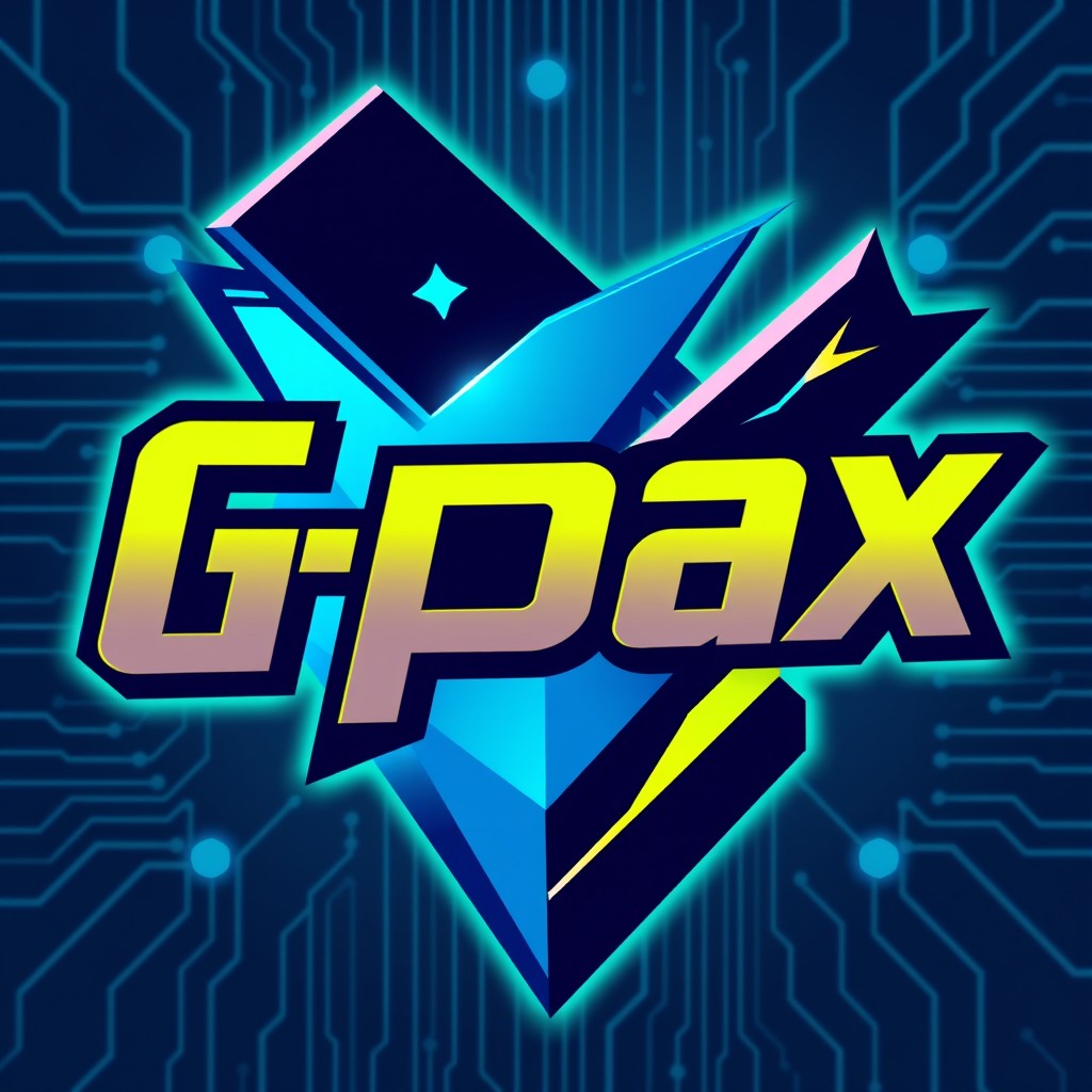 A sleek and modern gamer logo featuring the name 'Gpax' in a bold, stylized font