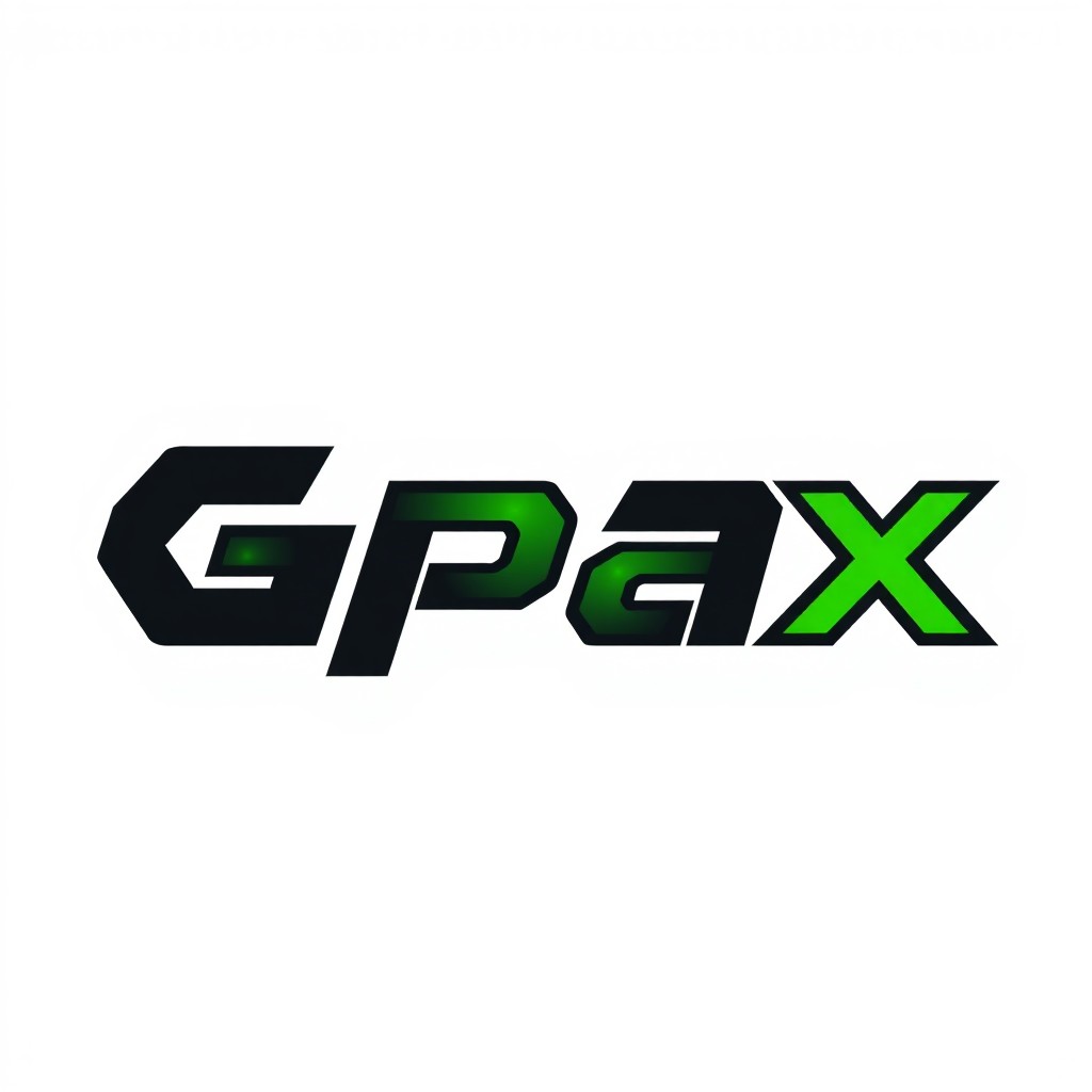 A stylized gamer logo featuring the name 'Gpax'