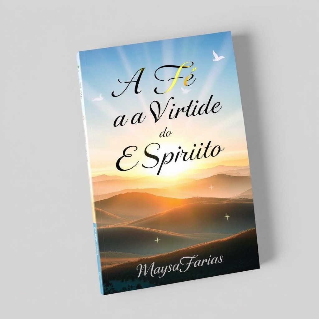 A captivating book cover for 'A Fé e a Virtude do Espírito' by Maysa Farias, emphasizing its Christian themes