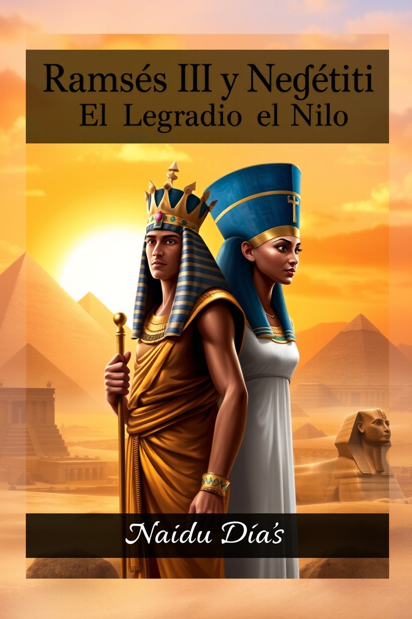 A historical and majestic ebook cover set in Ancient Egypt