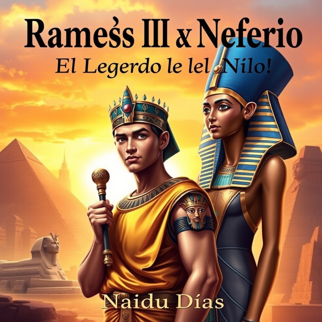 A historical and majestic ebook cover set in Ancient Egypt