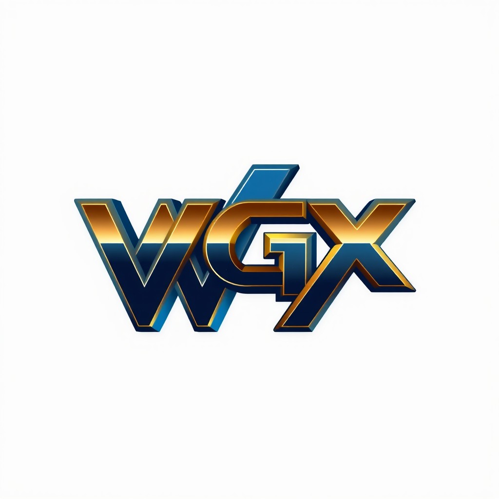 A logo design featuring the initials 'WGX' in a more realistic style
