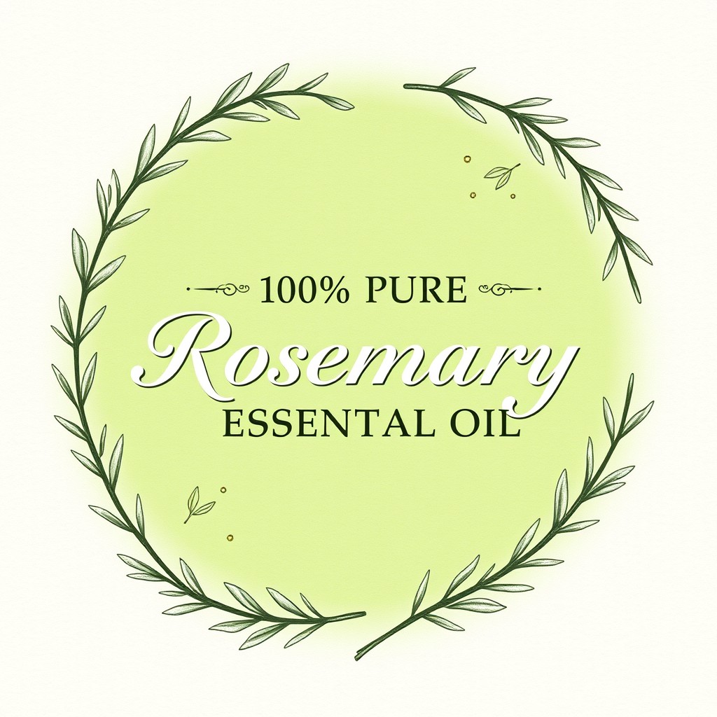 A stunning and elegant design for a rosemary essential oil label