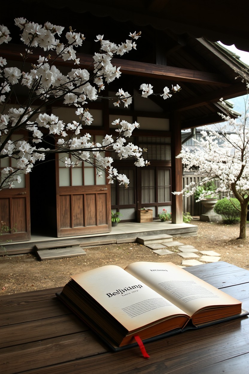An old Japanese house from 1939, featuring traditional architecture with wooden beams, sliding shoji doors, and a thatched roof