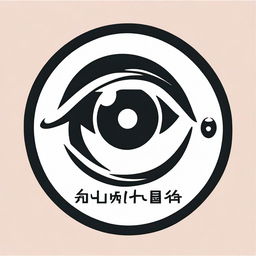 Generate a circular logo featuring an image of an eye, with the text 'quwu jr frmandani' situated below the image.