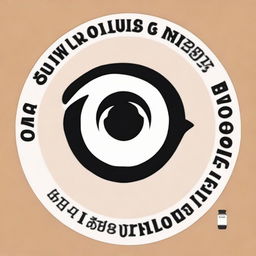 Generate a circular logo featuring an image of an eye, with the text 'quwu jr frmandani' situated below the image.