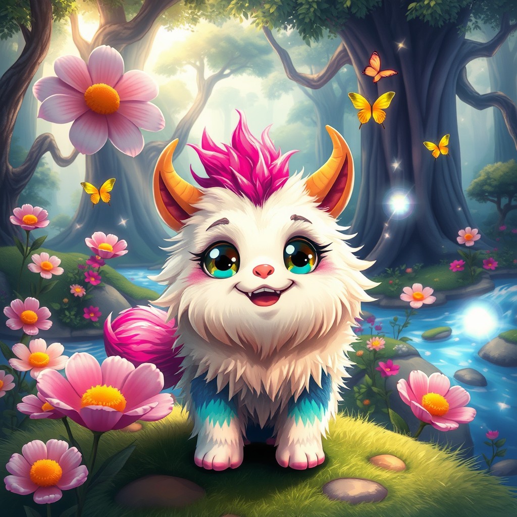 A vibrant, whimsical interpretation of the mythical creature known as Tufos
