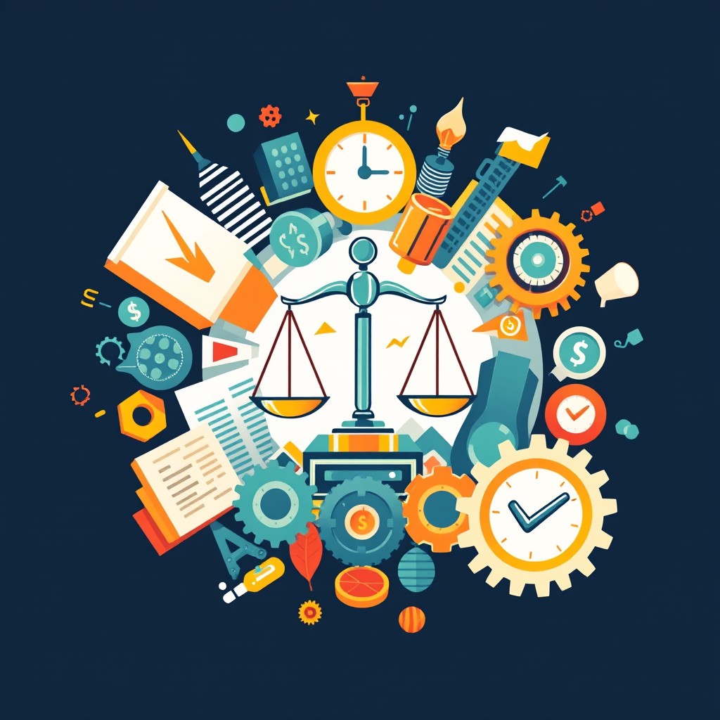 A dynamic and innovative logo design centered around themes of accounting and quality control