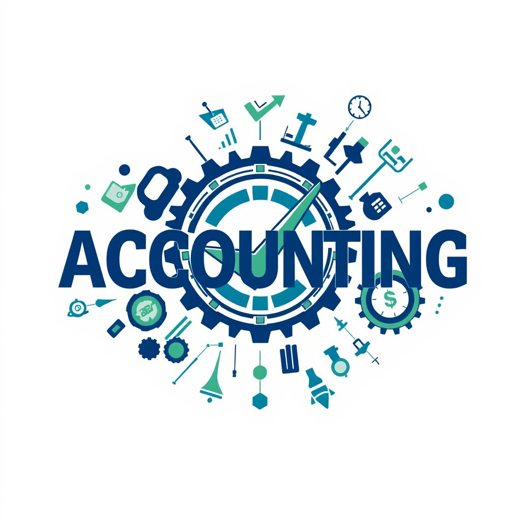 A sophisticated and dynamic logo design focused on accounting themes, encapsulating all its meanings such as precision, financial analysis, and integrity