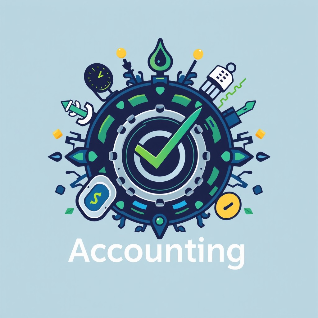 A vibrant and innovative logo design centered on accounting themes, capturing the full spectrum of its meanings such as accuracy, fiscal analysis, and ethical practice