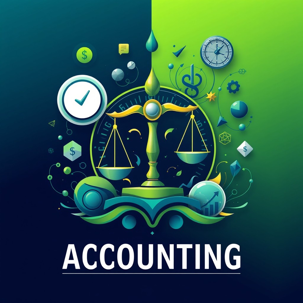 An artistic and dynamic logo design centered on accounting themes, capturing all significant aspects such as precision, financial stewardship, and analysis