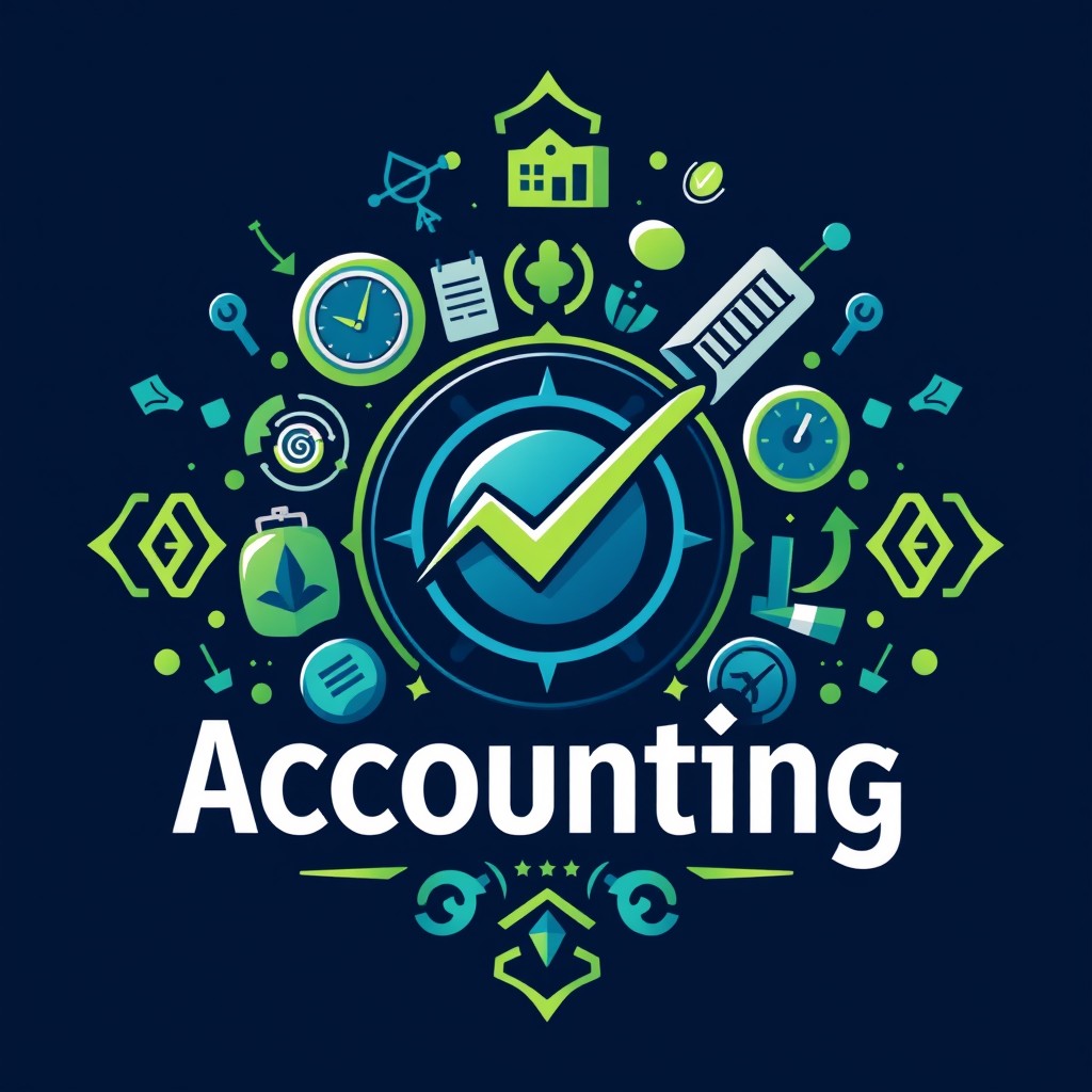A dynamic and innovative logo design centered on accounting themes, capturing all its essential meanings such as precision, financial analysis, and integrity