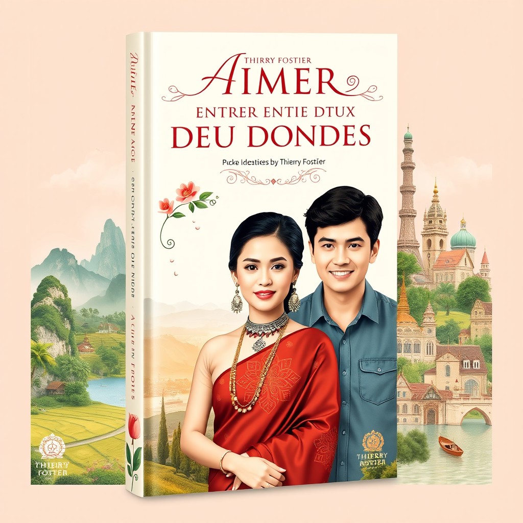 An elegantly designed book cover for 'AIMER ENTRE DEUX MONDES' by Thierry Fostier