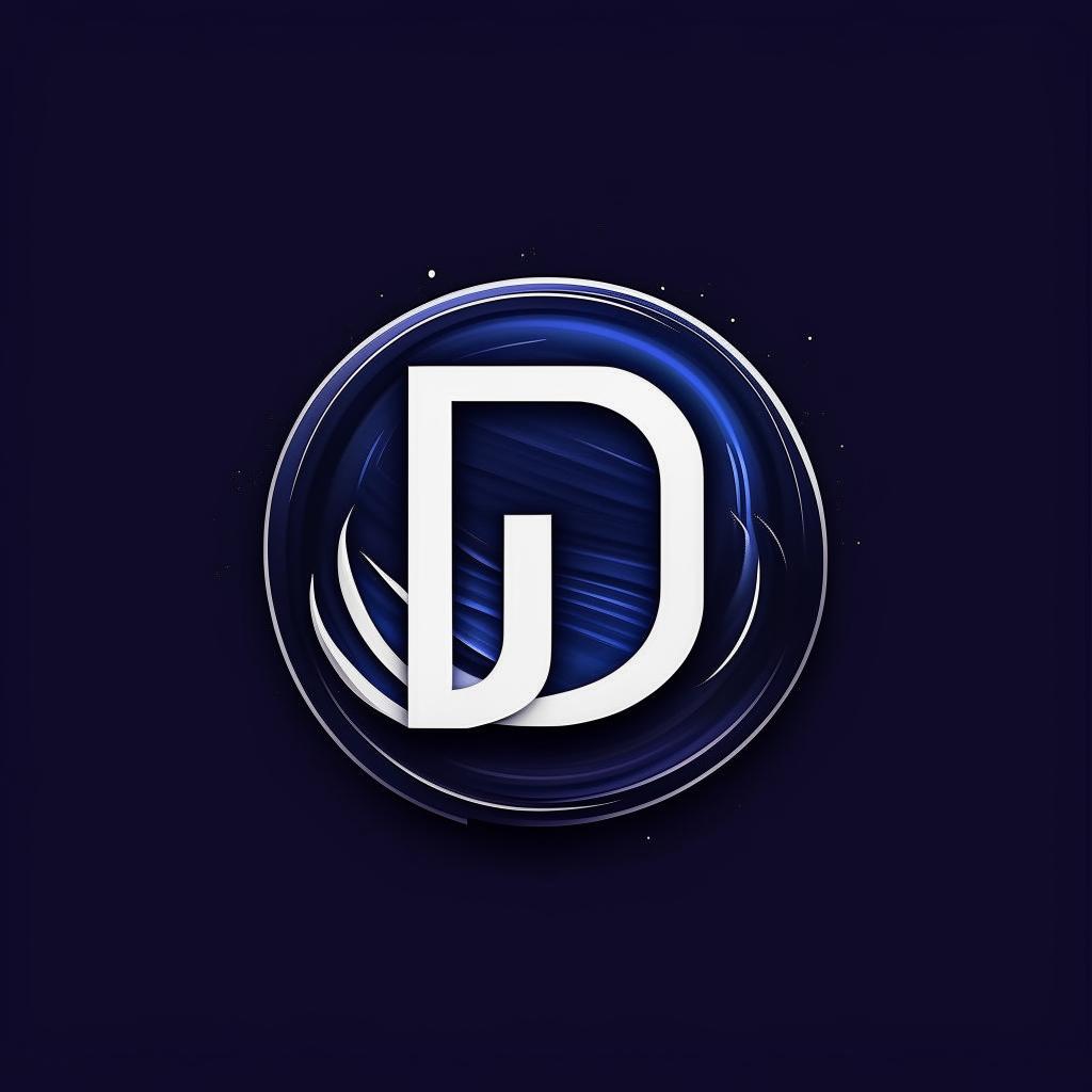 Generate a minimalist, simple logo with the letters 'GD' in blue and white specifically designed for a YouTube channel.