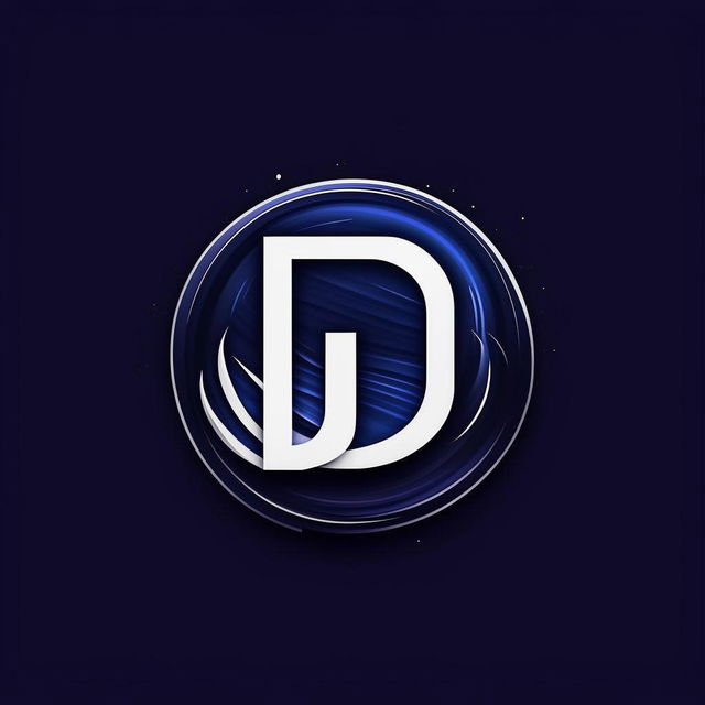 Generate a minimalist, simple logo with the letters 'GD' in blue and white specifically designed for a YouTube channel.