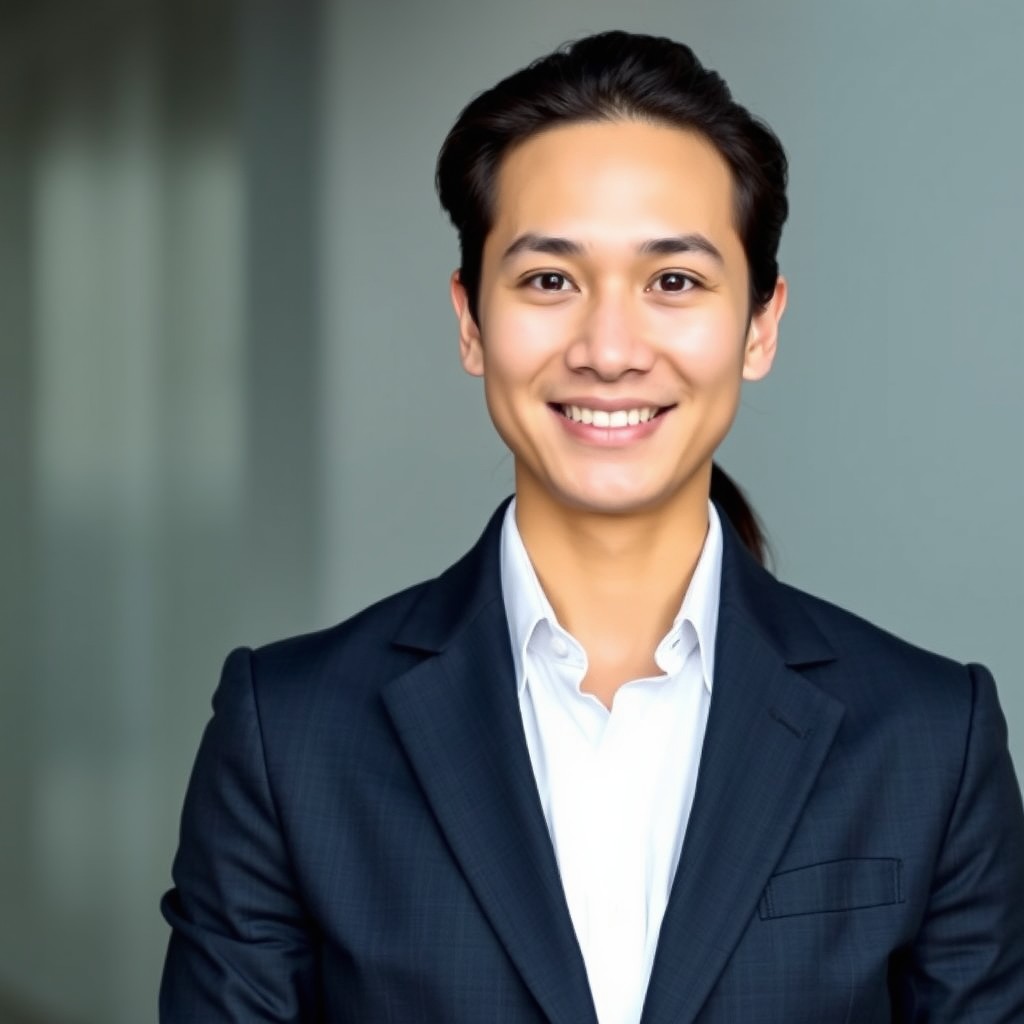 A professional individual wearing a smart and stylish full blazer suitable for a LinkedIn profile picture
