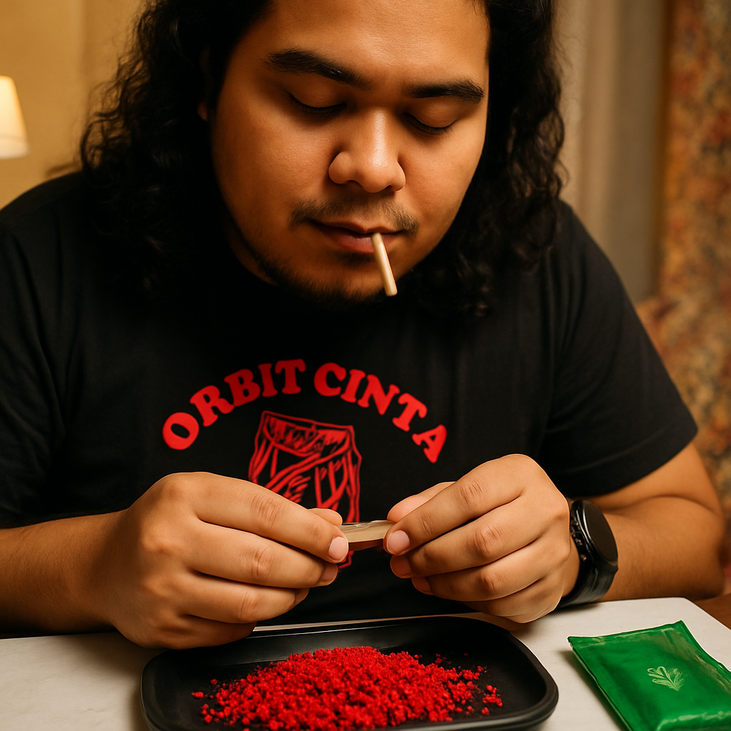 turn the weed (marijuana) on the tray into red color.. ONLY THE MARIJUANA