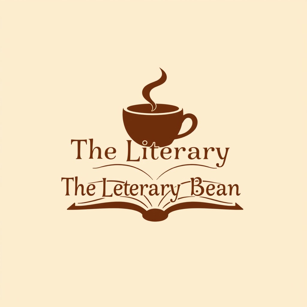 A simple and elegant logo design for a cafe-library named 'The Literary Bean'