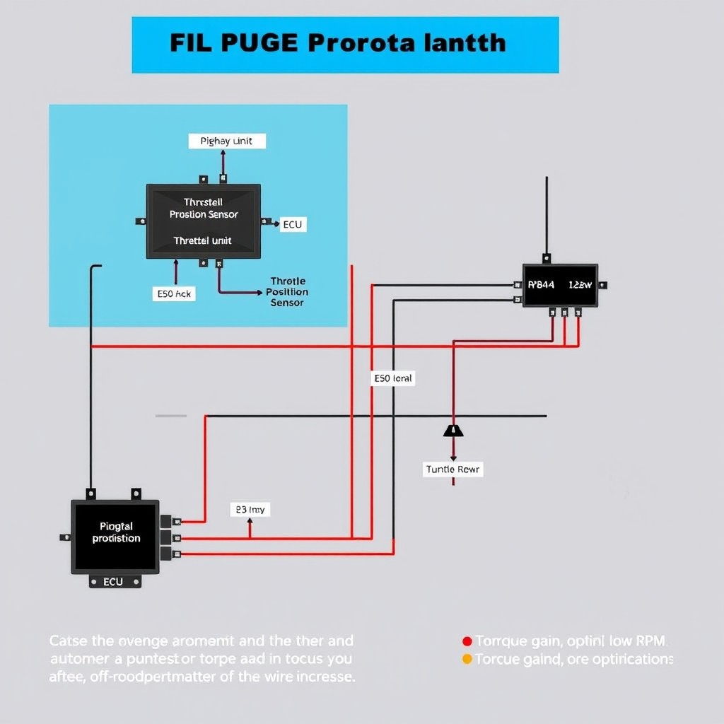 Create a detailed and technical wiring diagram for ECU tuning of a Suzuki Jimny featuring a piggyback system (JB4) and throttle remap