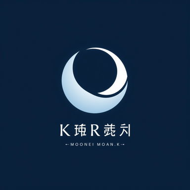 A modern and sleek logo design featuring a stylized moon, symbolizing beauty and purity