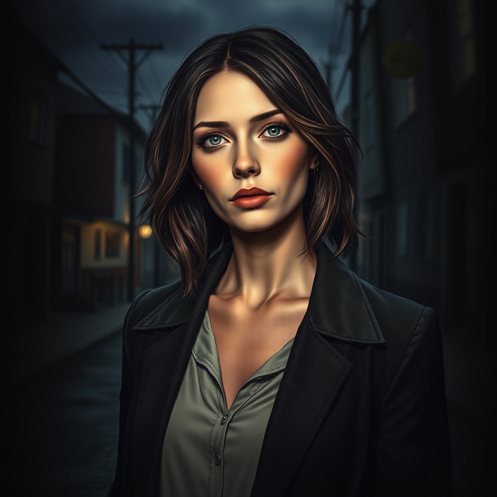 A visually striking book cover design for a game featuring a 30-year-old woman with a personality disorder