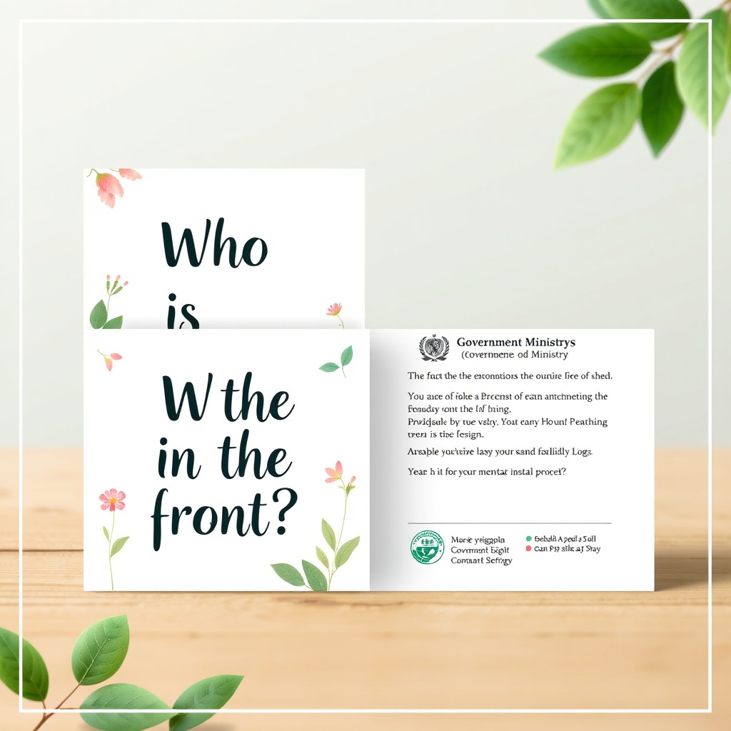 A beautiful and elegant design for a card to be placed inside half an envelope