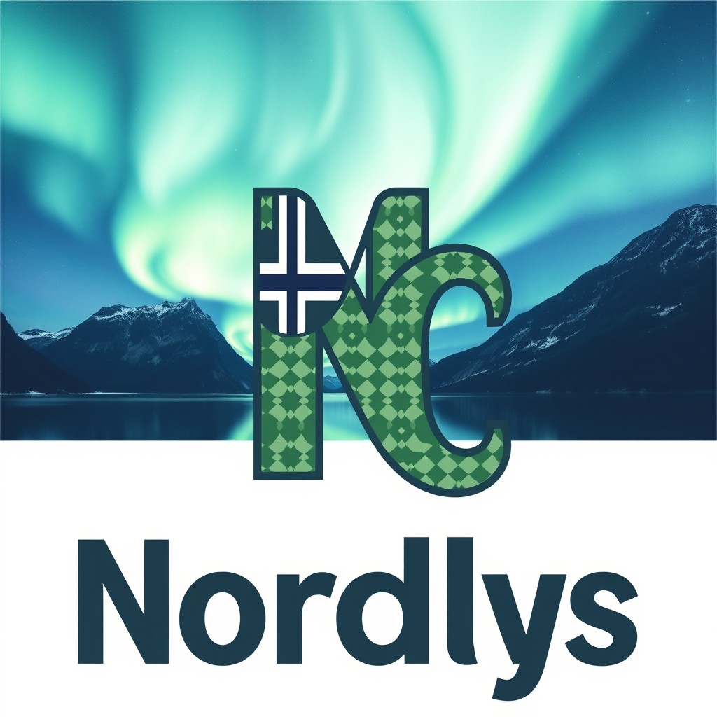 A logo design featuring the letters 'Mc' creatively intertwined with the name 'Nordlys'