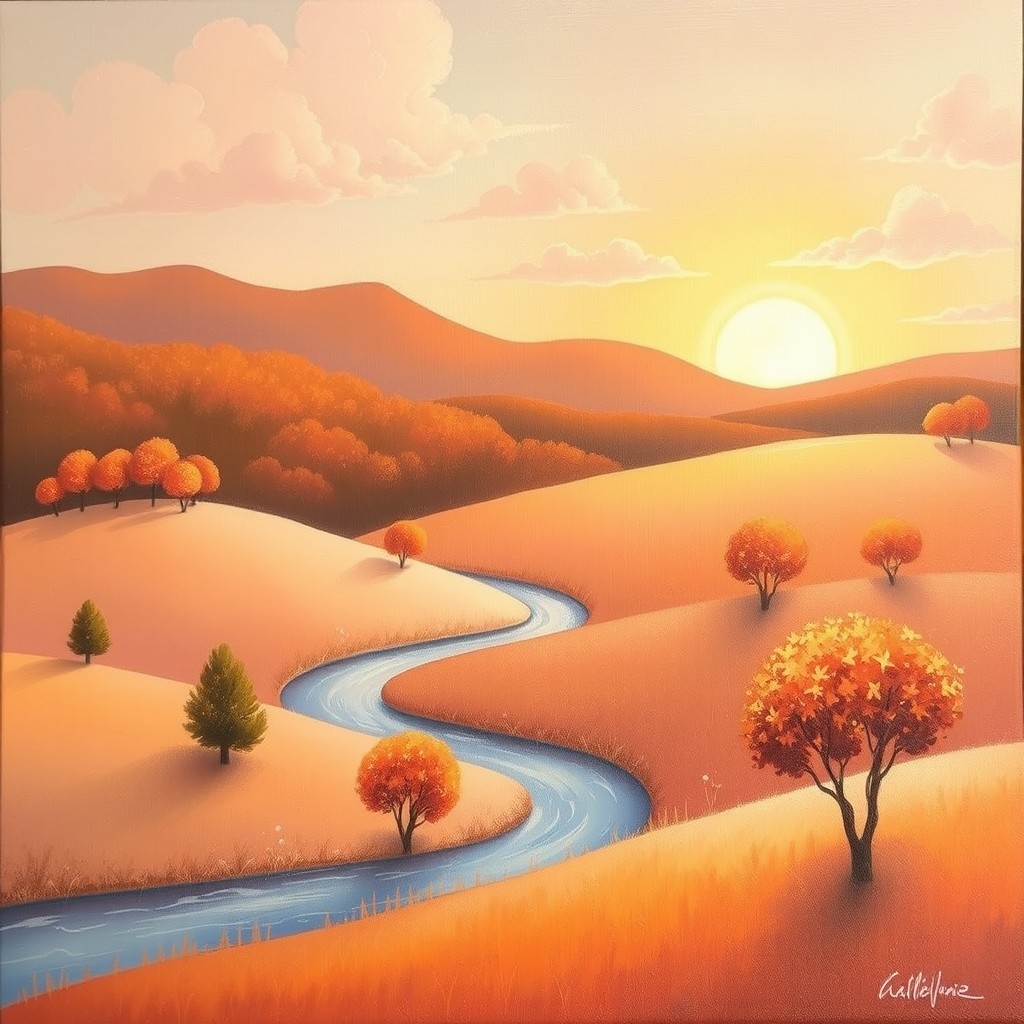 An original artwork inspired by the concept of a 'first painting', captured with soft, warm tones