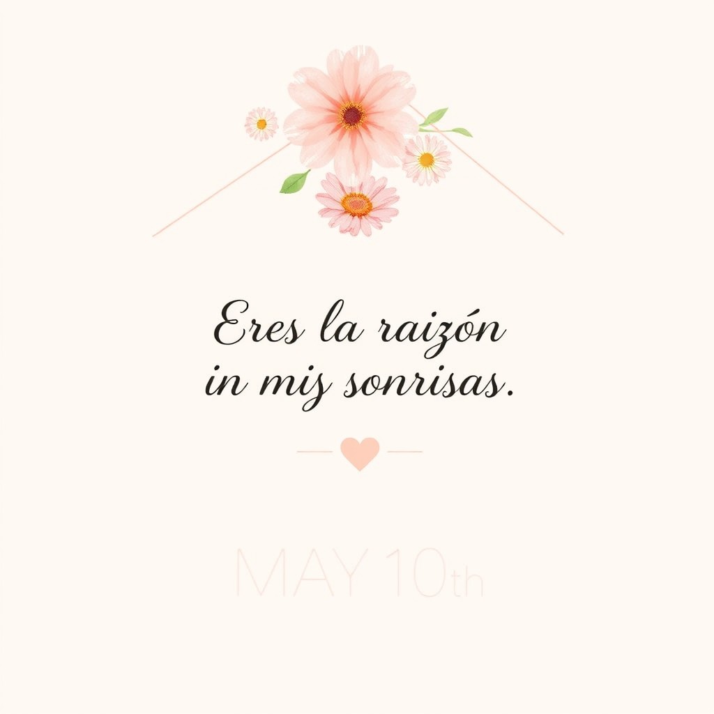 A creative and minimalist image celebrating Mother's Day on May 10th