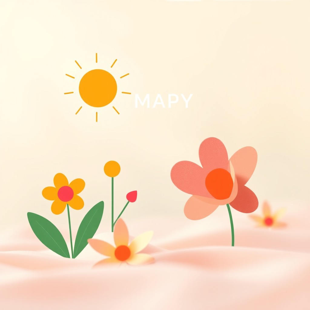 A creative and minimalist image celebrating May 10th, showcasing vibrant colors and simple shapes