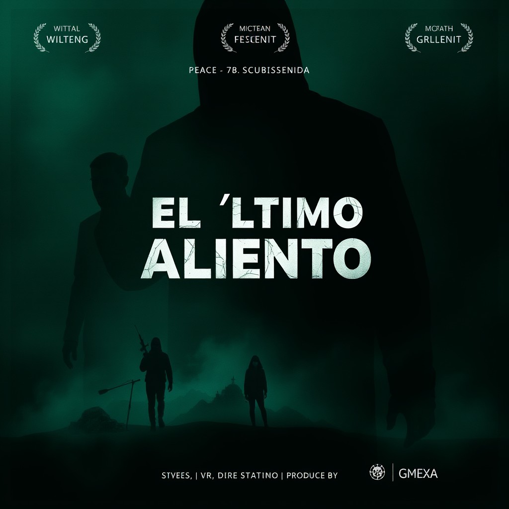 A movie poster for a suspense film titled 'El Último Aliento', showcasing a gripping and mysterious atmosphere