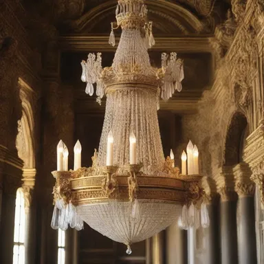 In the architecture and interior design of ancient palaces, ornate chandeliers were considered an appanage of the royal family.