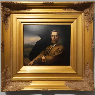 The artist included a golden frame as an appanage to highlight the significance of the painting.