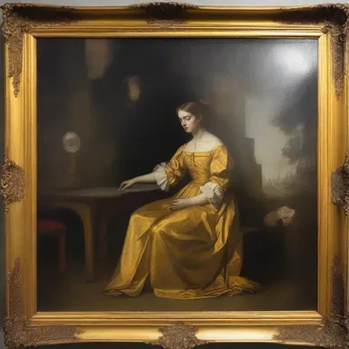 The artist included a golden frame as an appanage to highlight the significance of the painting.