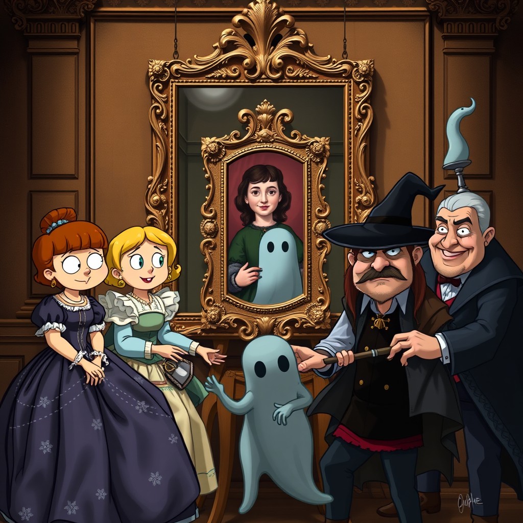 A reinterpretation of 'Las Meninas' featuring characters from 'Gravity Falls'