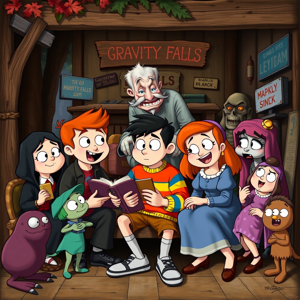 A fantastical reinterpretation of Diego Velazquez's 'Las Meninas' set in the animated world of Gravity Falls