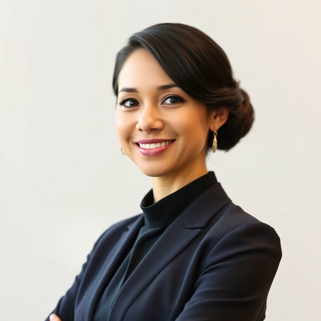 A professional portrait of a person, combining elegance and sophistication