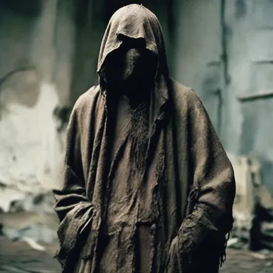 The mysterious figure clothed in rags and tattered apparel sent shivers down my spine.