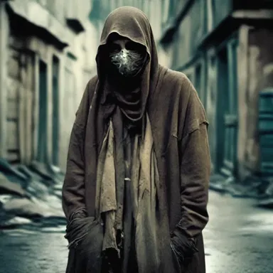 The mysterious figure clothed in rags and tattered apparel sent shivers down my spine.